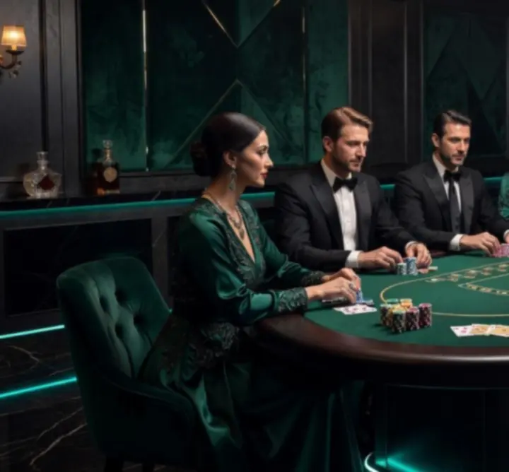 Privát kaszinóhangulatú esemény emerald zöld háttérrel